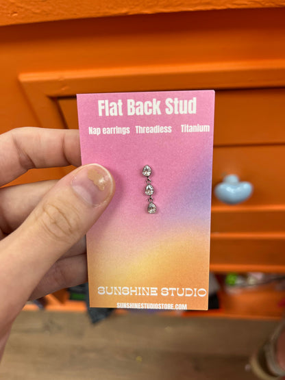Cascading Teardrop Flat Back Stud