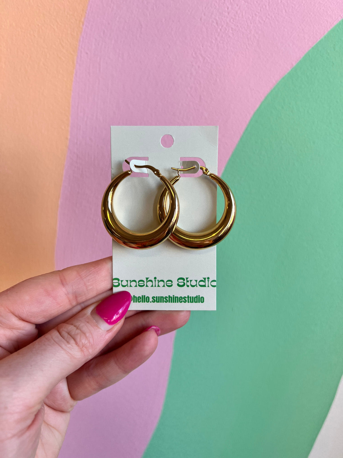 Retro Titanium Hoop Earrings