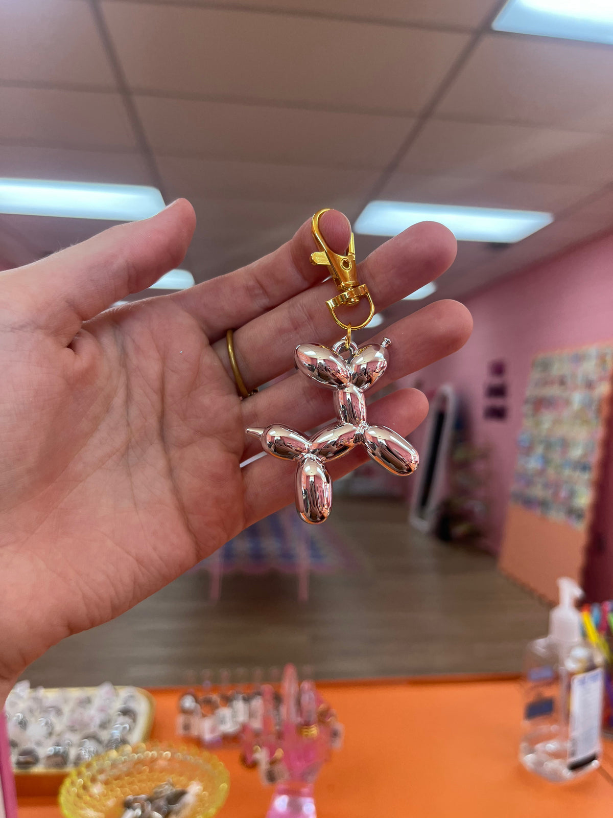 Gold Hardware Balloon Animal Keychain