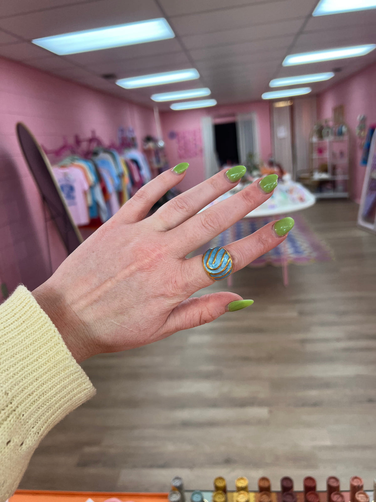 Colorful Swirl Titanium Ring