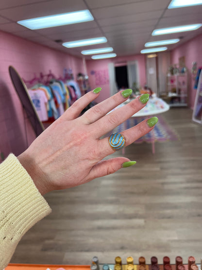 Colorful Swirl Titanium Ring