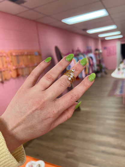 Stacked Sparkle Titanium Ring