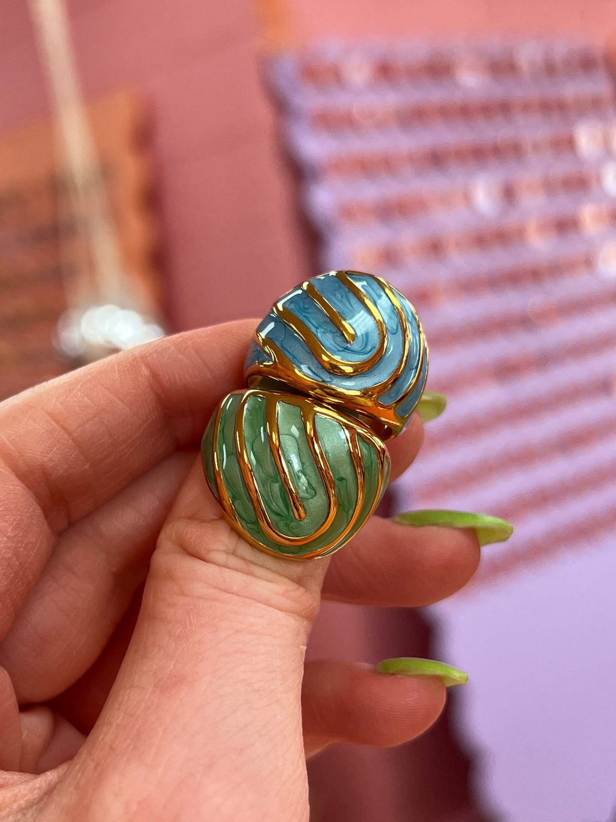 Colorful Swirl Titanium Ring