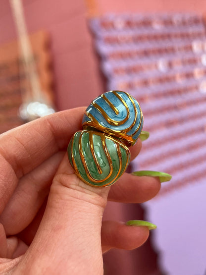 Colorful Swirl Titanium Ring