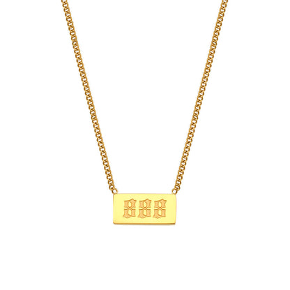 Engraved Angel Number Necklace