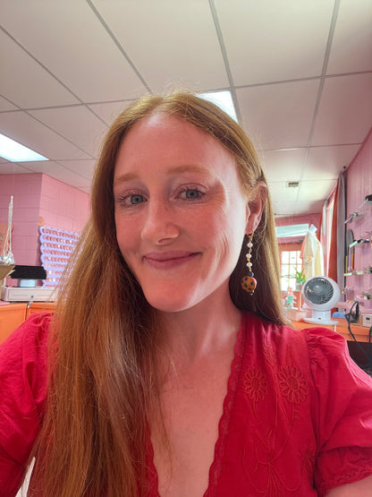 Beaded Muffin Drop Earrings