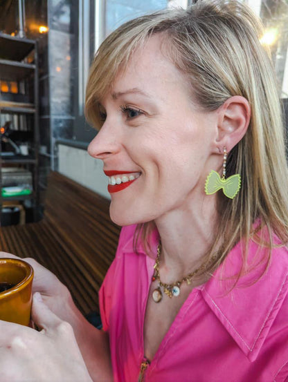 Dangling Pasta Noodle Earrings