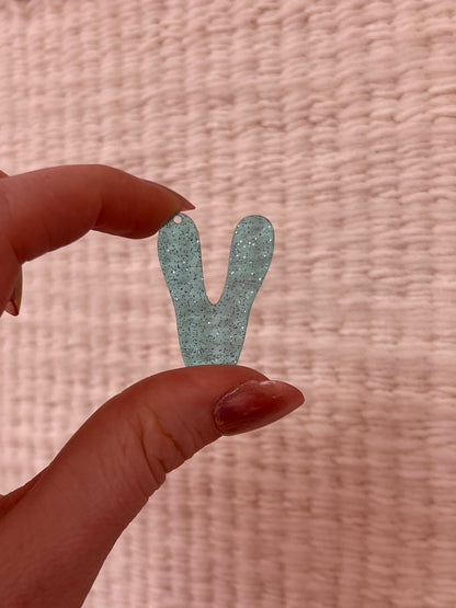 Customized Initials Bag Charm Chain - Teal/Green
