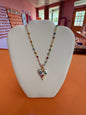 Colorful Beaded Heart Charm Necklace