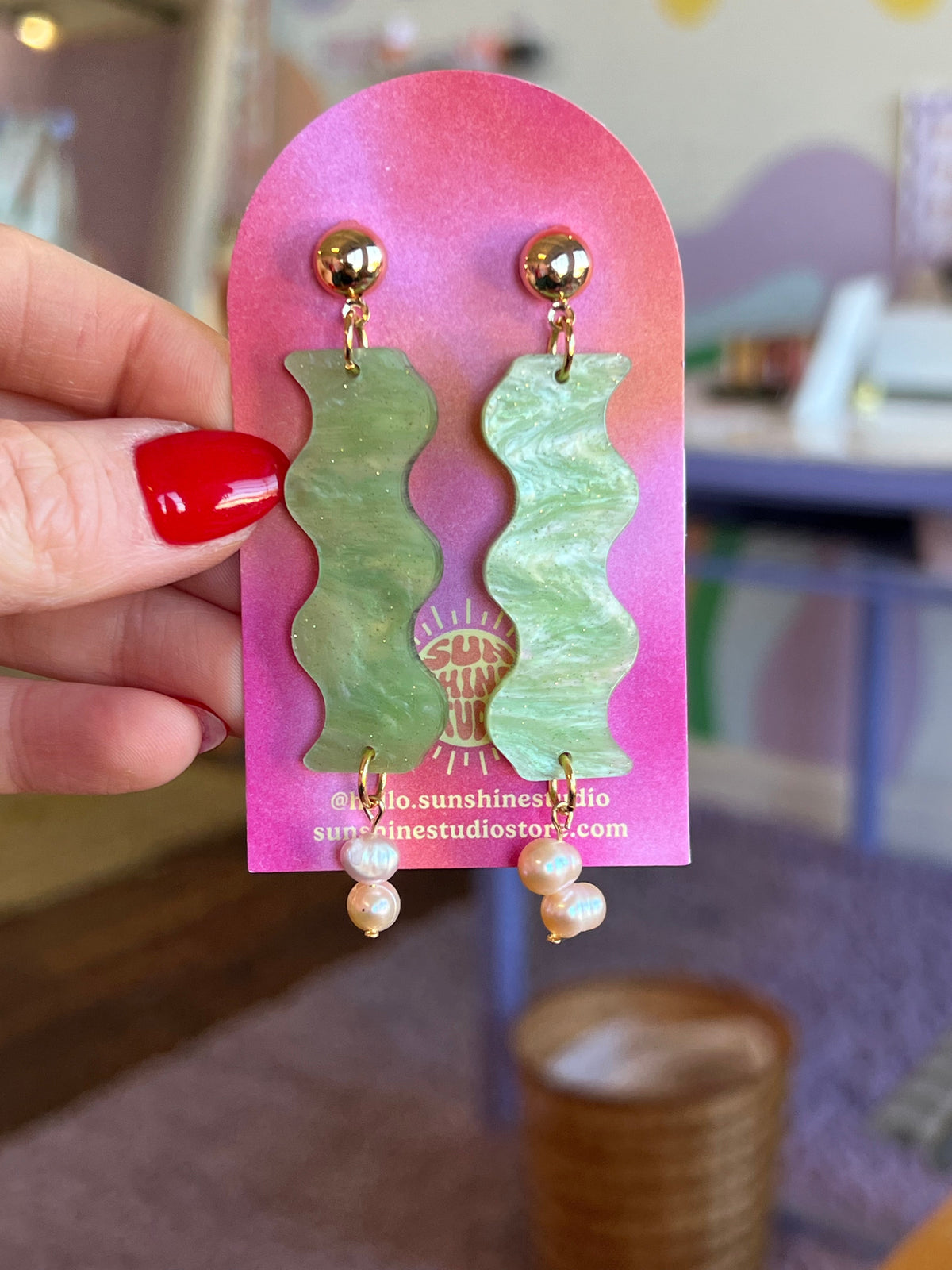 Squiggle Cutie Acrylic Earrings