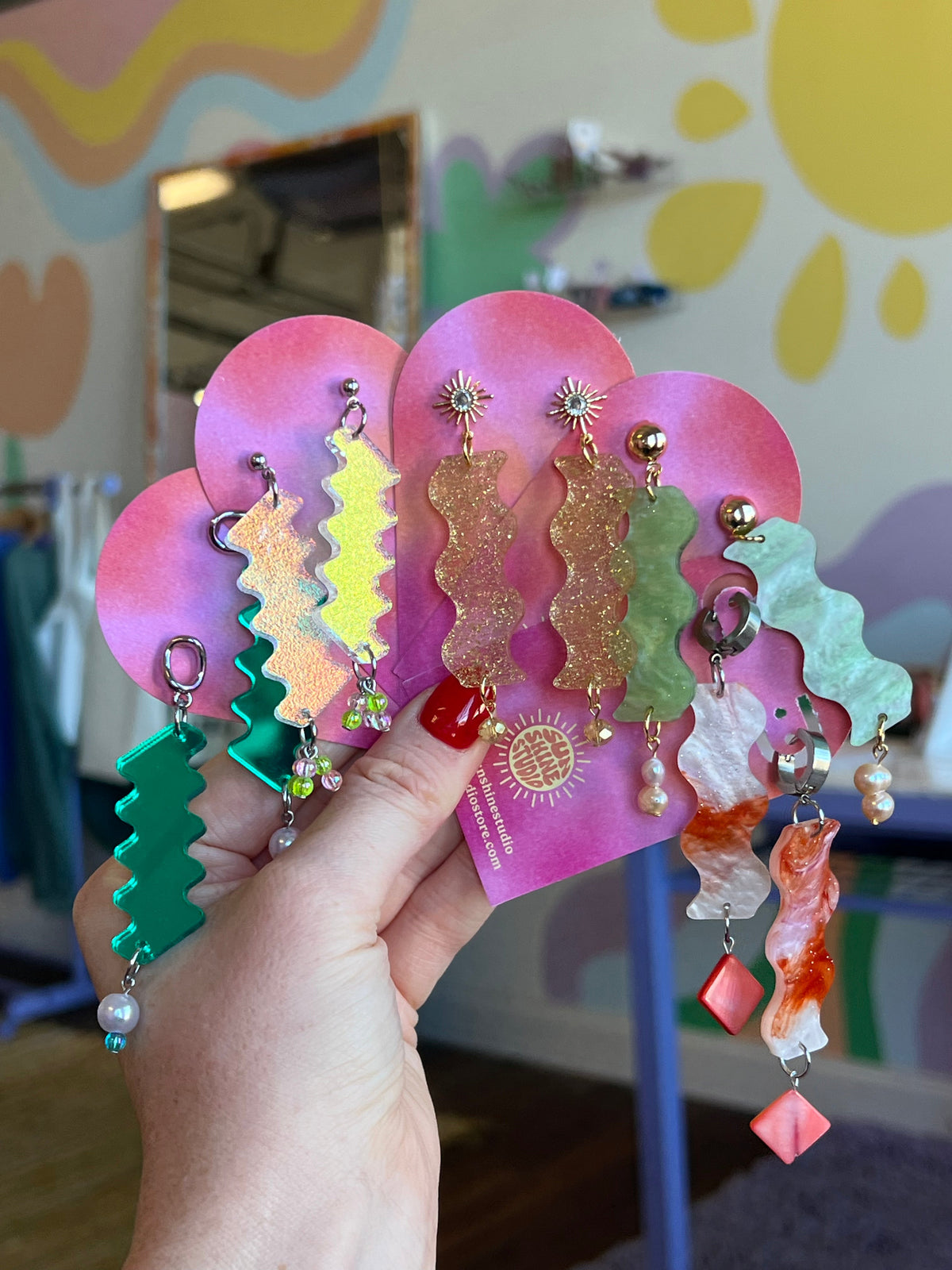Squiggle Cutie Acrylic Earrings