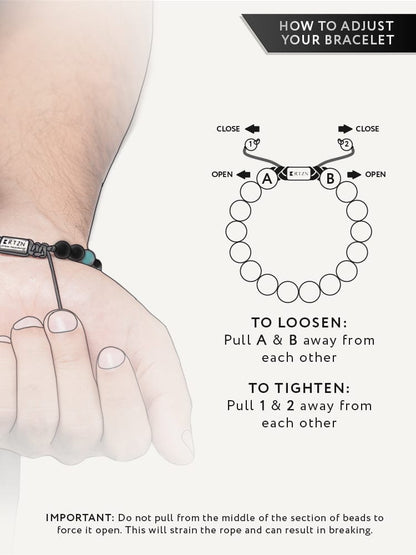 Turquoise & Black Onyx Beaded Bracelet - Navajo