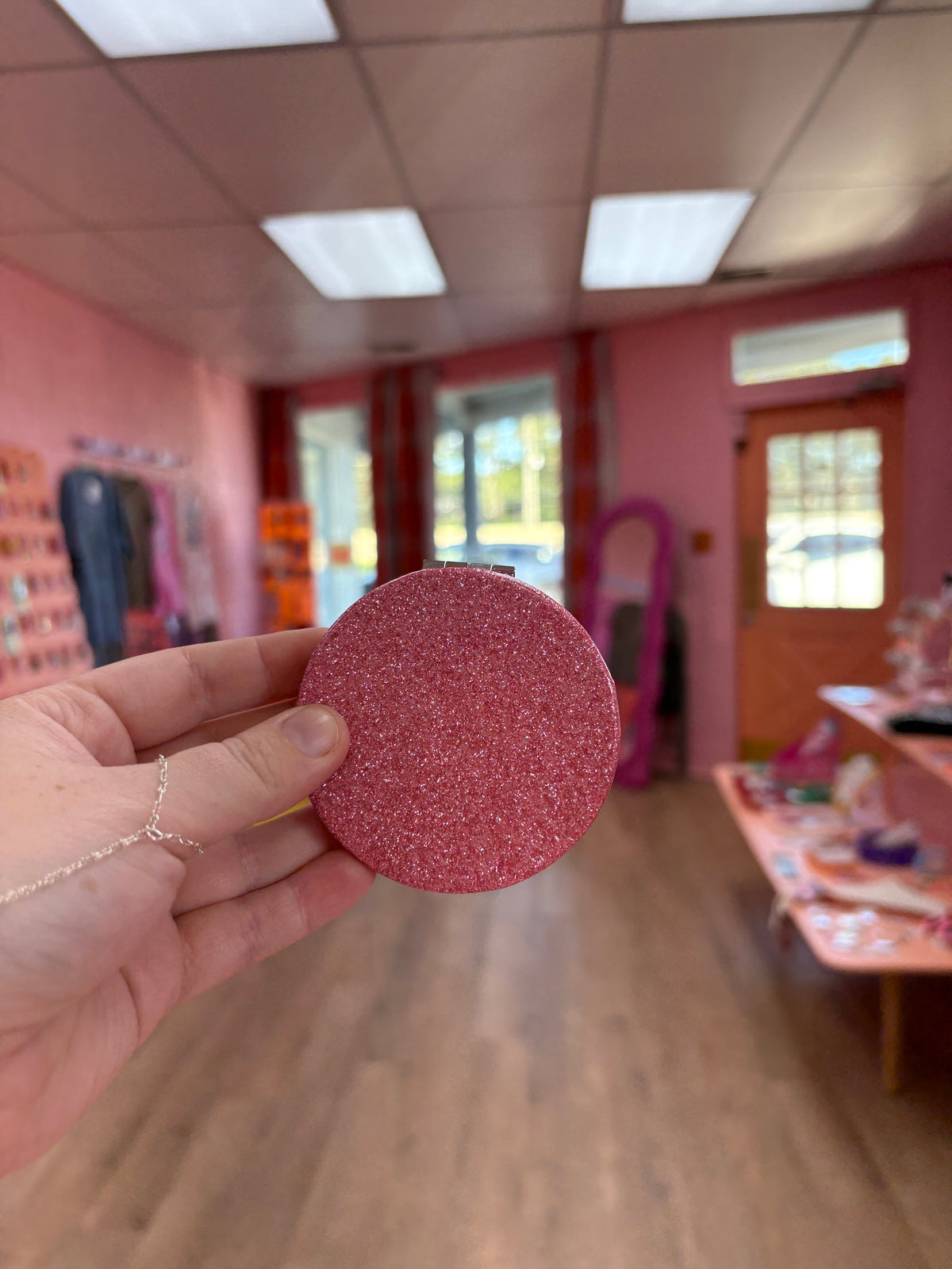 Sparkling Circle Travel Mirror