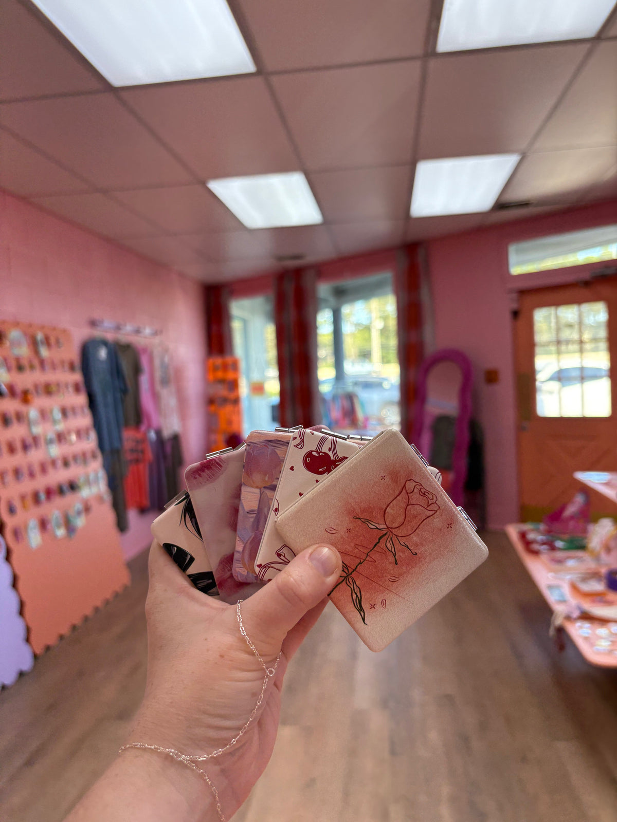 Printed Square Travel Mirror