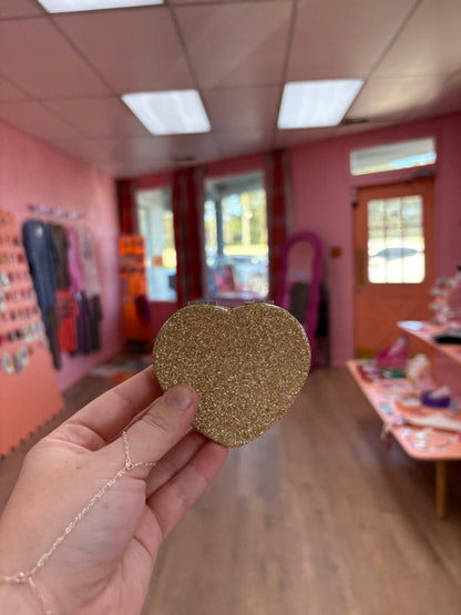 Sparkling Heart Travel Mirror