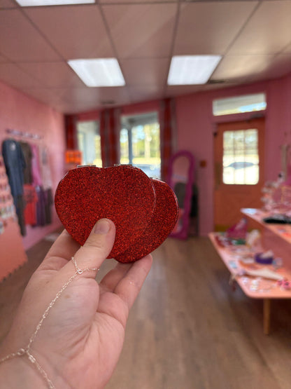 Sparkling Heart Travel Mirror