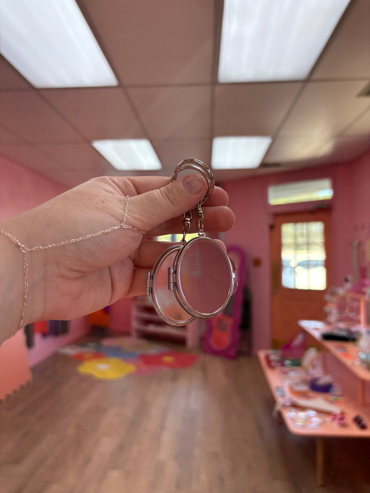 Mini Metal Mirror Keychain