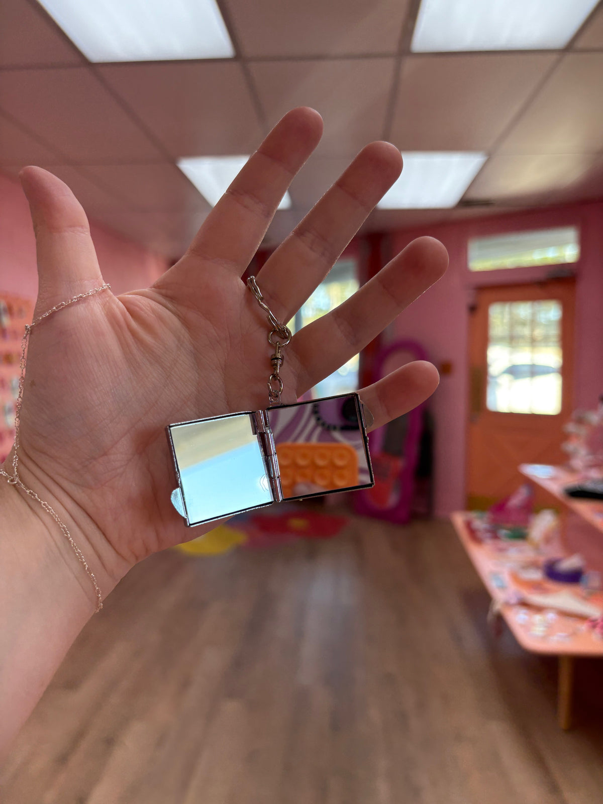 Mini Metal Mirror Keychain