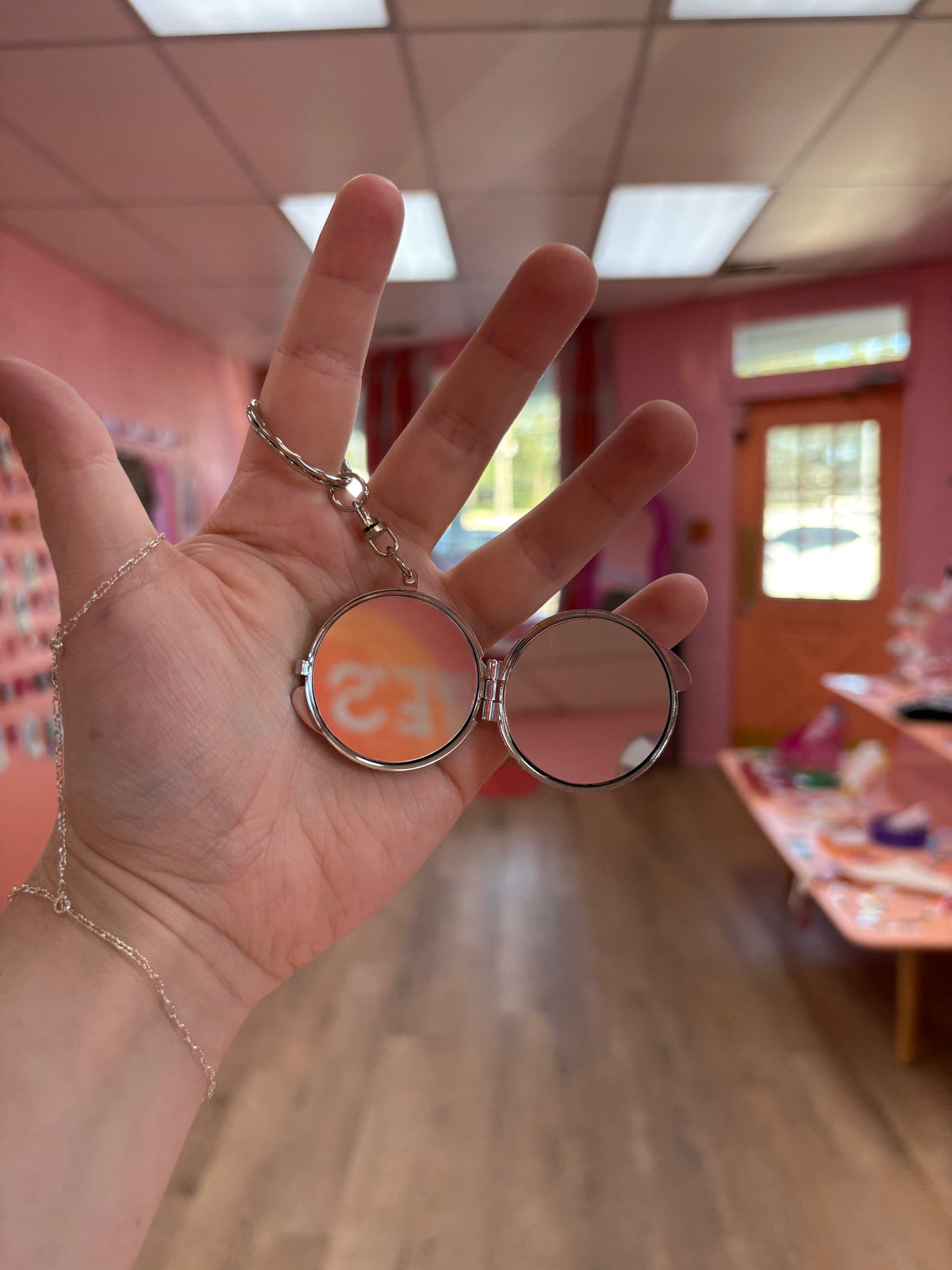Mini Metal Mirror Keychain