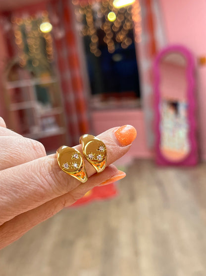 Trio Sparkly Star Titanium Ring