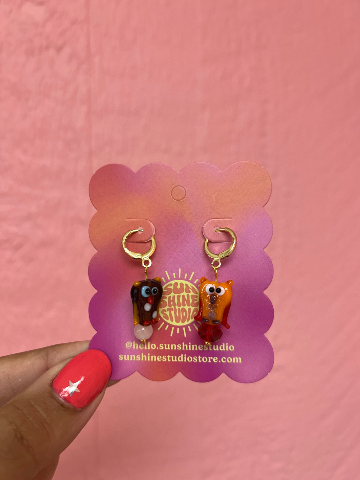 Glass Owl Earrings