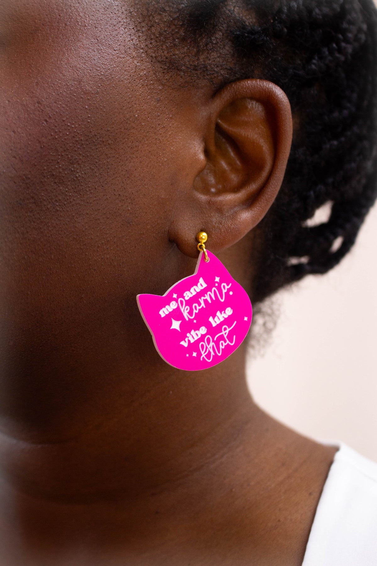"Me and Karma Vibe Like That" Cat Earrings