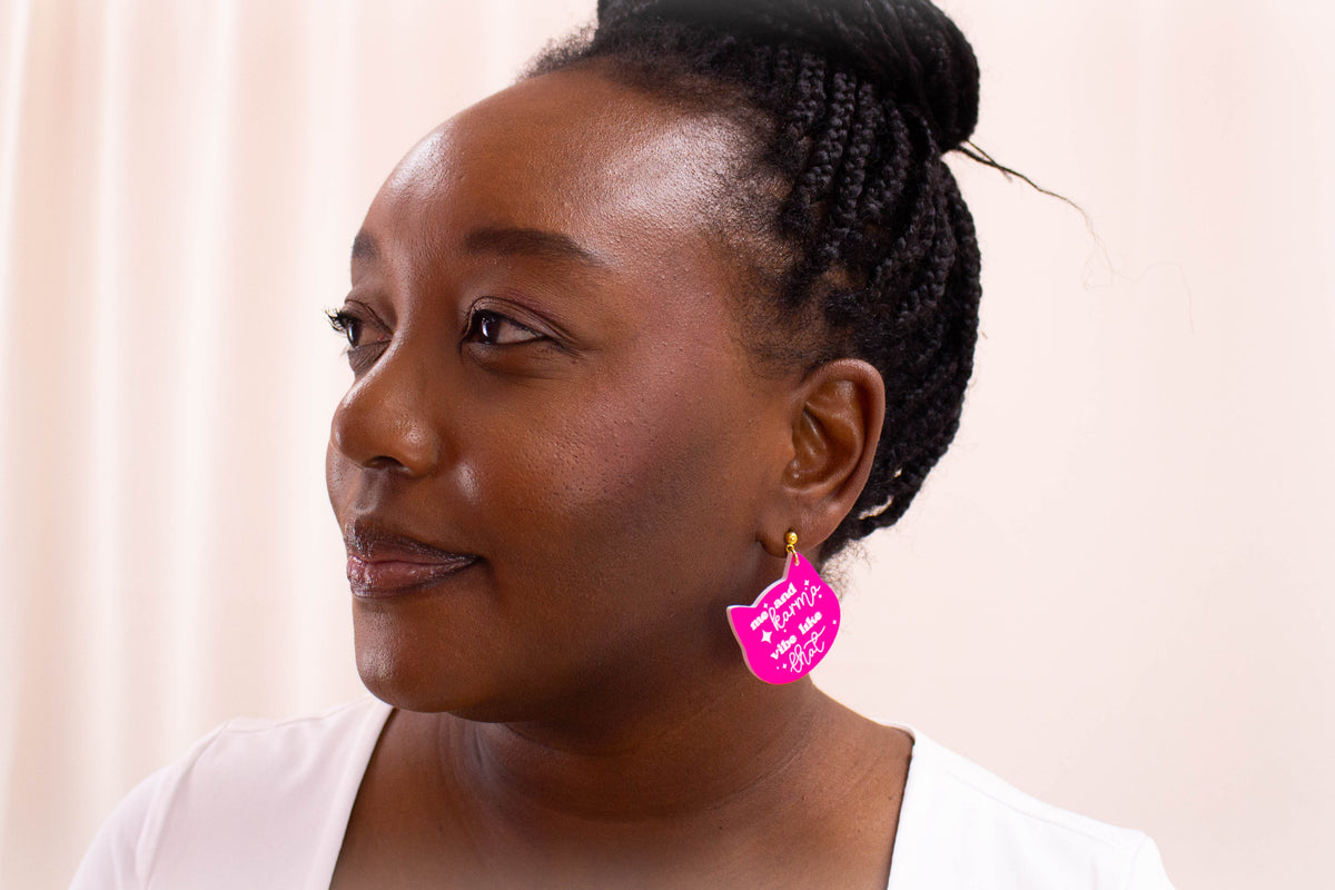 "Me and Karma Vibe Like That" Cat Earrings