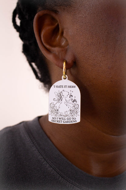 “I Hate It Here” 2-in-1 Hoop Earrings