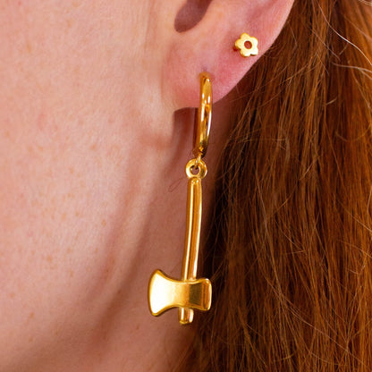 Buried Hatchets Titanium Charm Earrings