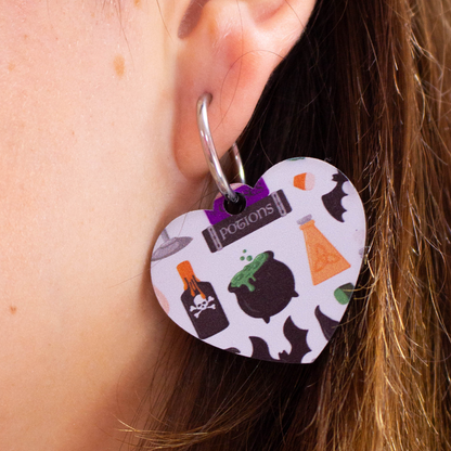 Spooky Sweetheart Heart Earrings