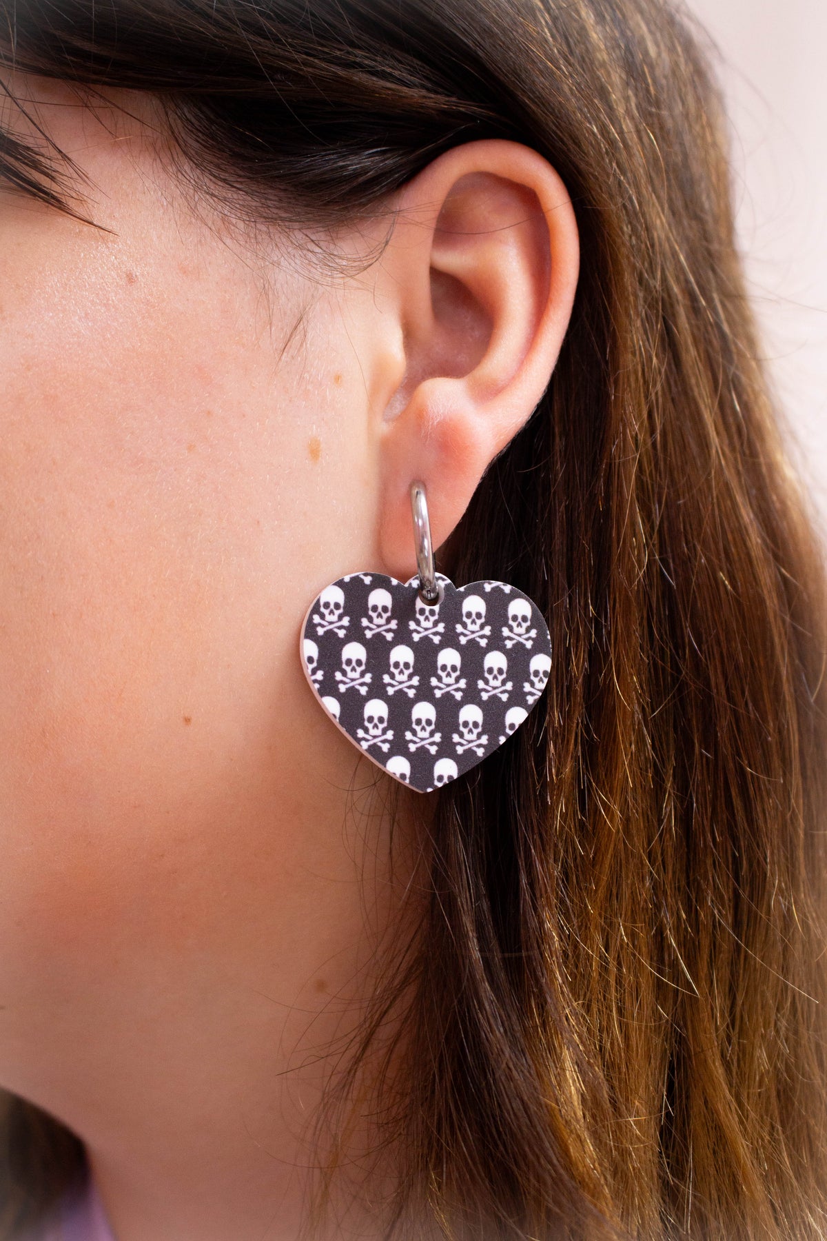 Spooky Sweetheart Heart Earrings