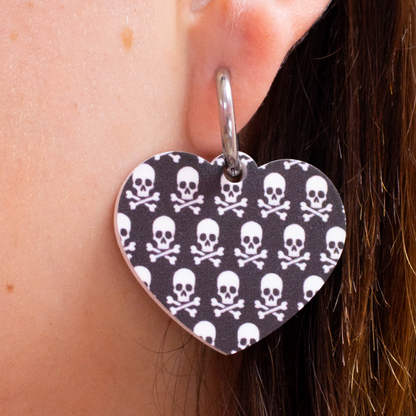 Spooky Sweetheart Heart Earrings
