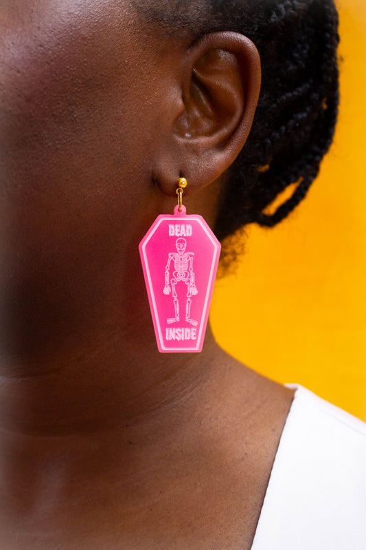 "Dead Inside" Tombstone Earrings