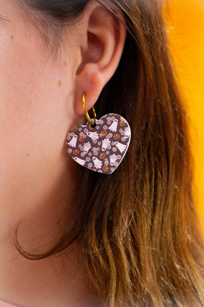 Spooky Sweetheart Heart Earrings
