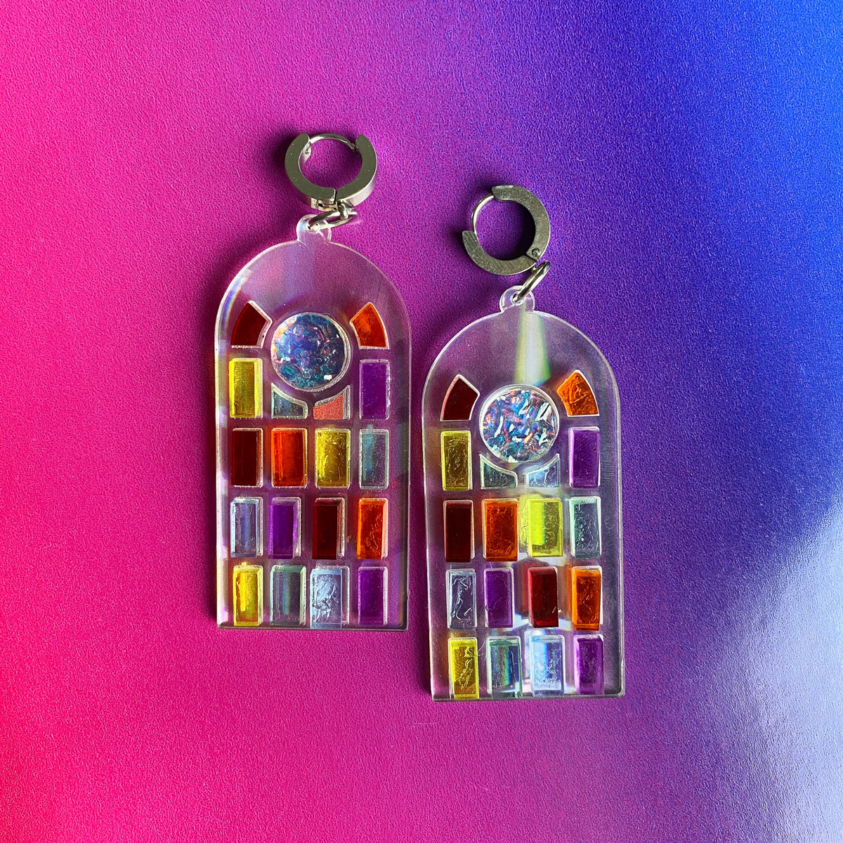 Window To Your Soul Rainbow Earrings