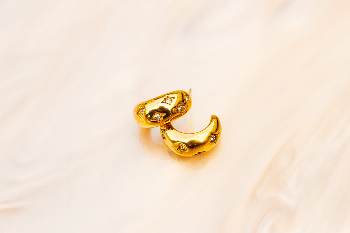 Sparkly Titanium Hoop Earrings