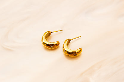 Sparkly Titanium Hoop Earrings