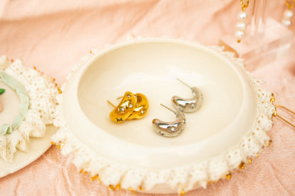 Sparkly Titanium Hoop Earrings