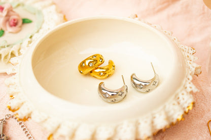 Sparkly Titanium Hoop Earrings