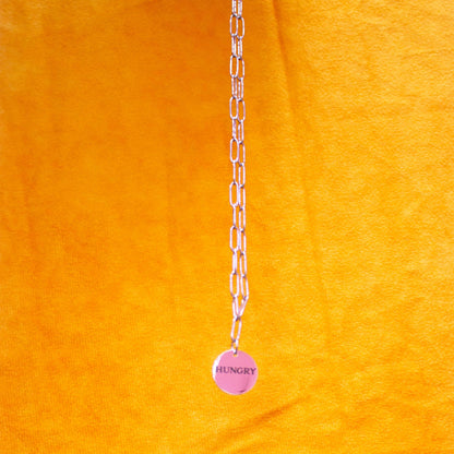 "Hungry" Engraved Necklace