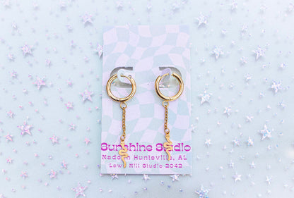 Titanium Snake Dangle Chain Earrings