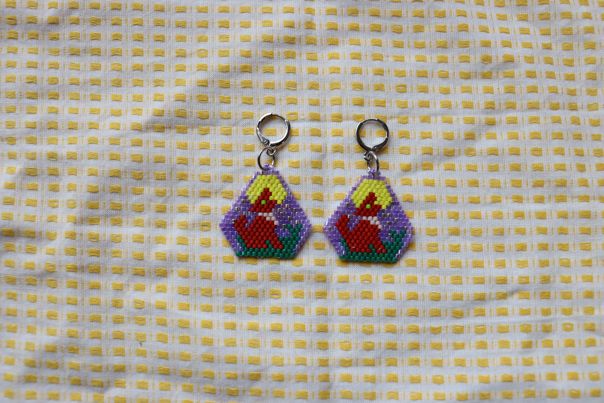 Unique Beaded Halloween Earrings