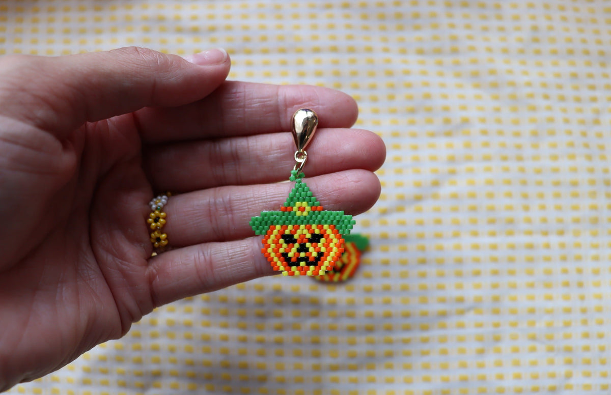 Unique Beaded Halloween Earrings
