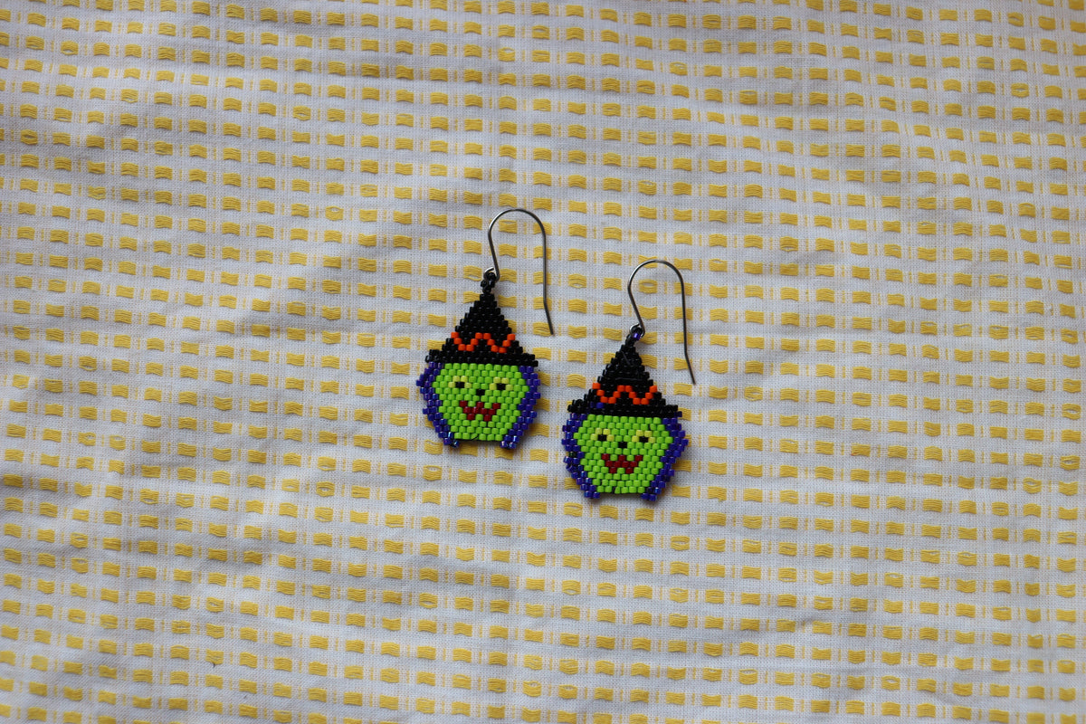 Unique Beaded Halloween Earrings