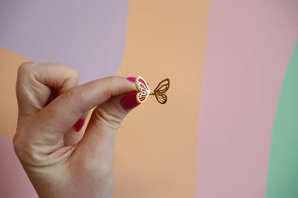 Split Butterfly Titanium Ring