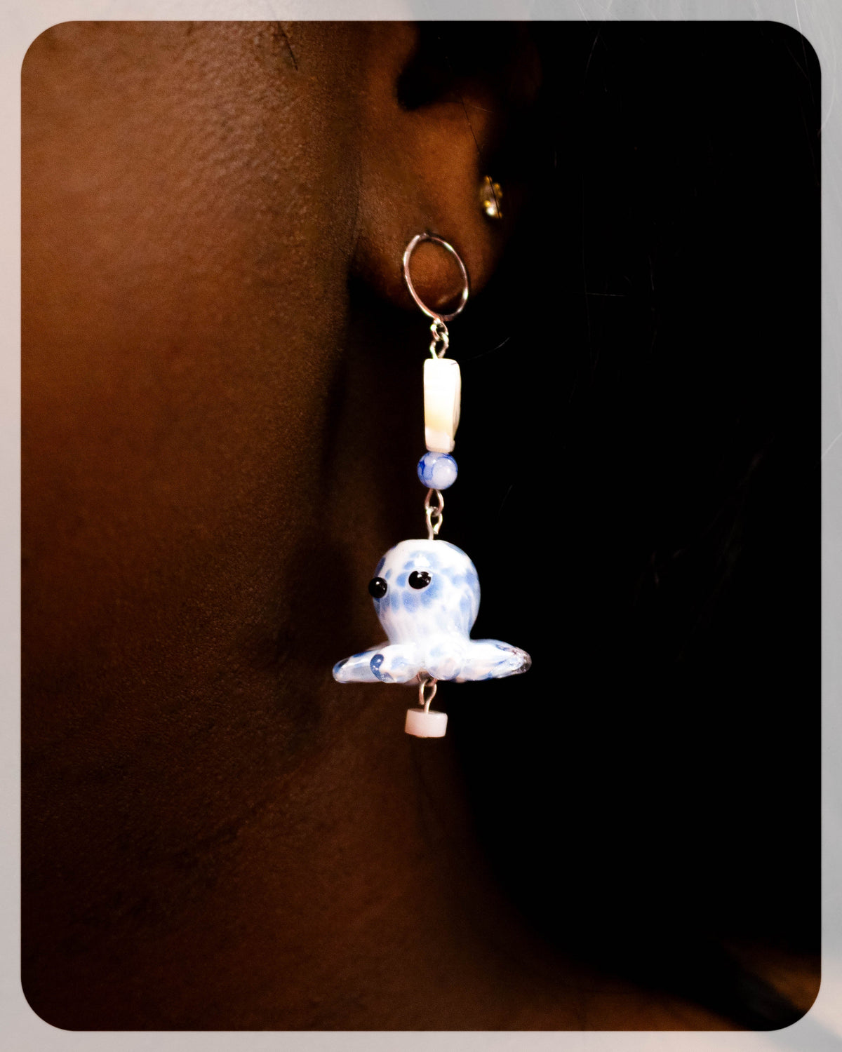 Glass Speckled Octopus Earrings