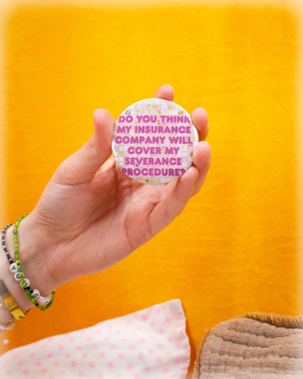 Is Severance Covered? Pinback Button