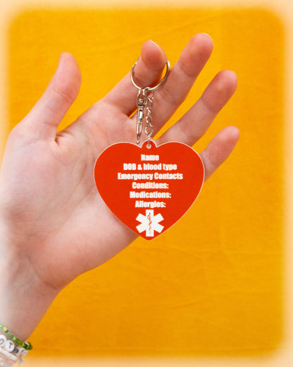 Customizable Medical Info Keychain