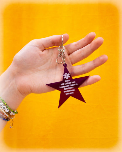 Customizable Medical Info Keychain