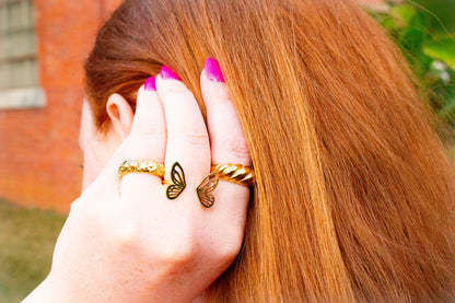 Split Butterfly Titanium Ring